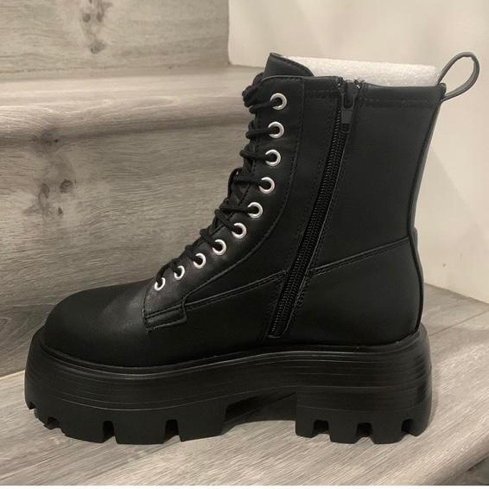 Platform heel combat boots - Picture 6 of 8